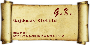 Gajdusek Klotild névjegykártya